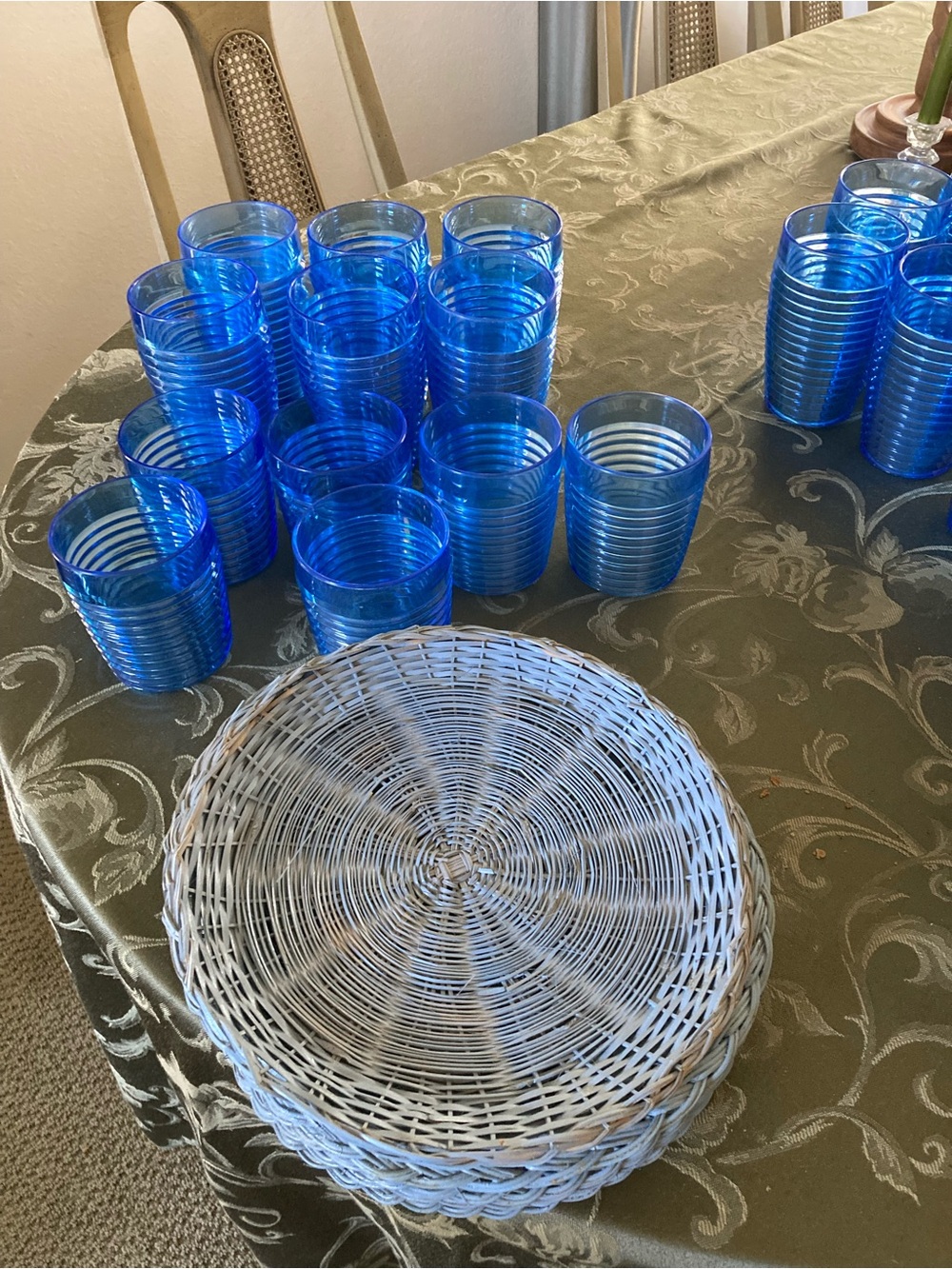 Blue Rattan paper plate holders-6